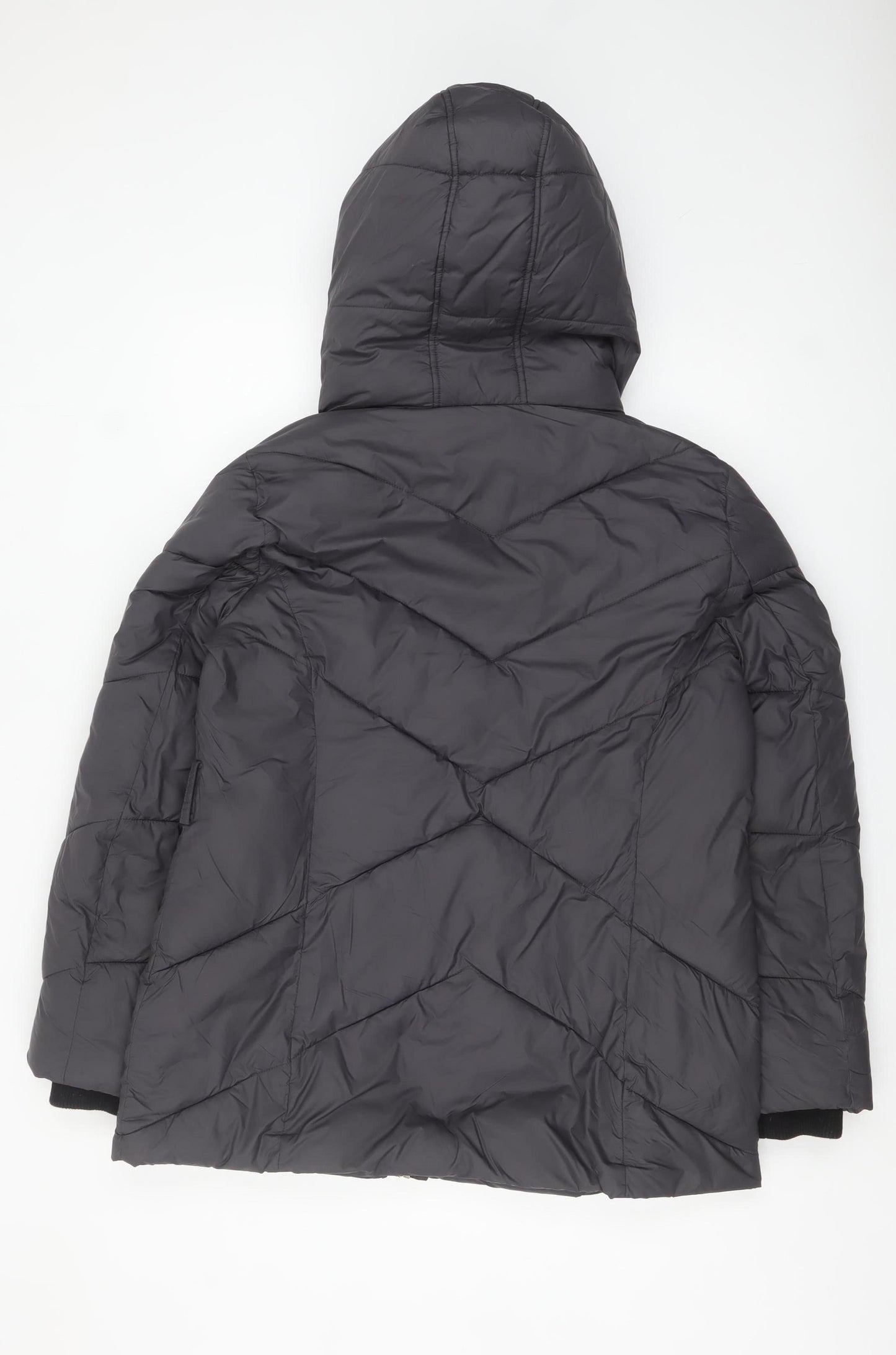 Phase Eight Women's Black Hooded Puffer Jacket Size 16