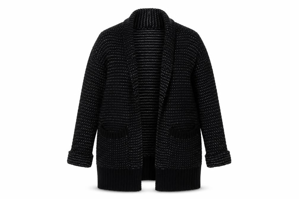 @Republic Women's Black XS Chunky Knit Open Cardigan