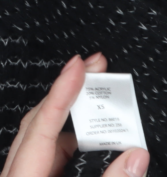 @Republic Women's Black XS Chunky Knit Open Cardigan
