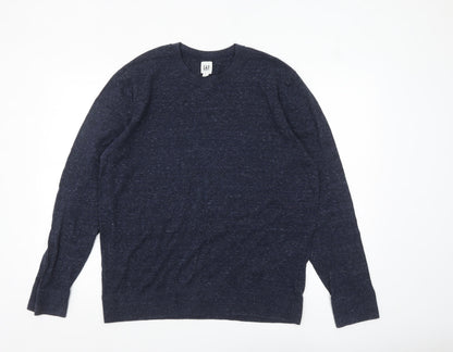 Gap Men’s Blue Cotton Blend Crew Neck Pullover Jumper Size L