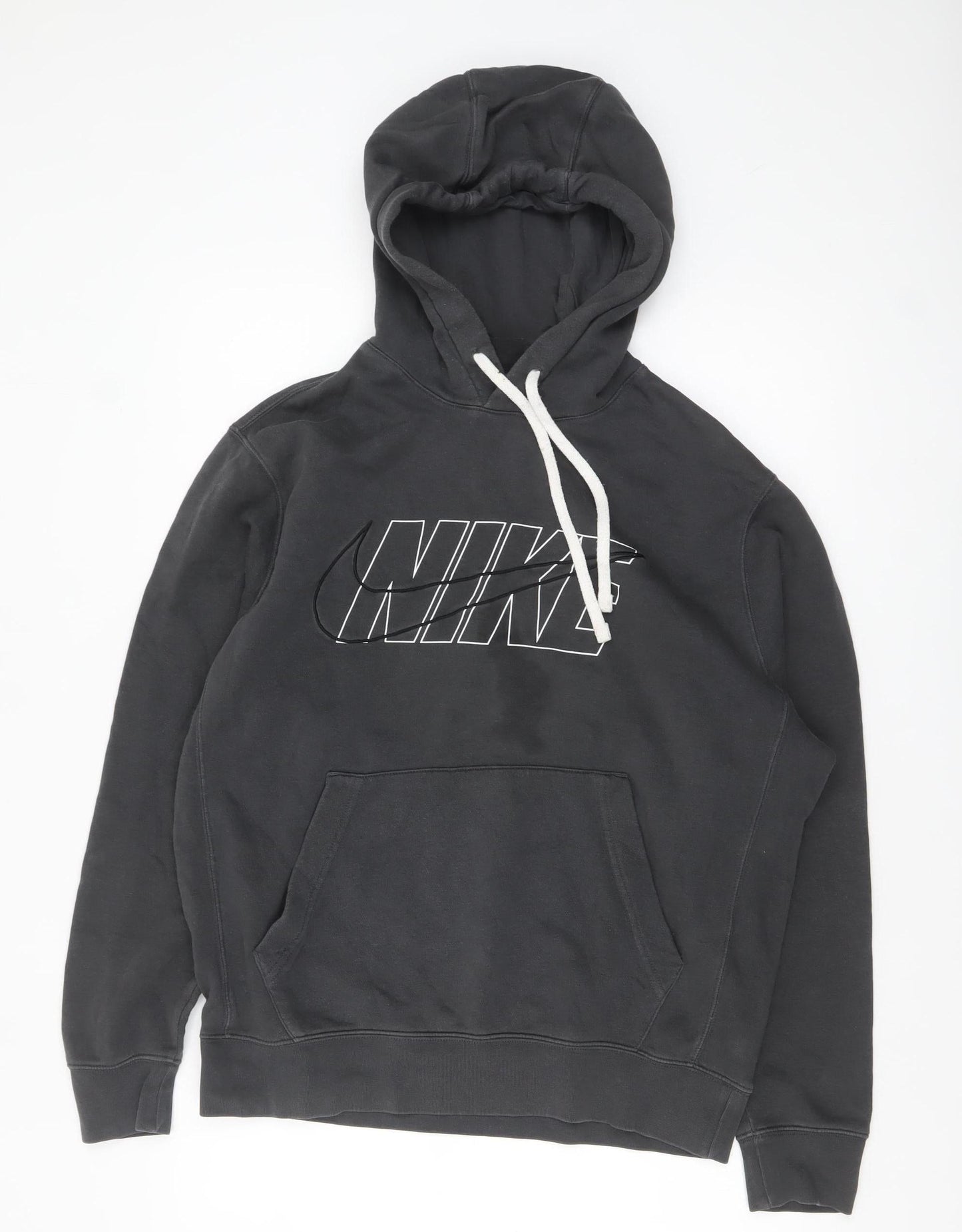 Nike Men's Black Pullover Hoodie M Fleece Logo Sportswear