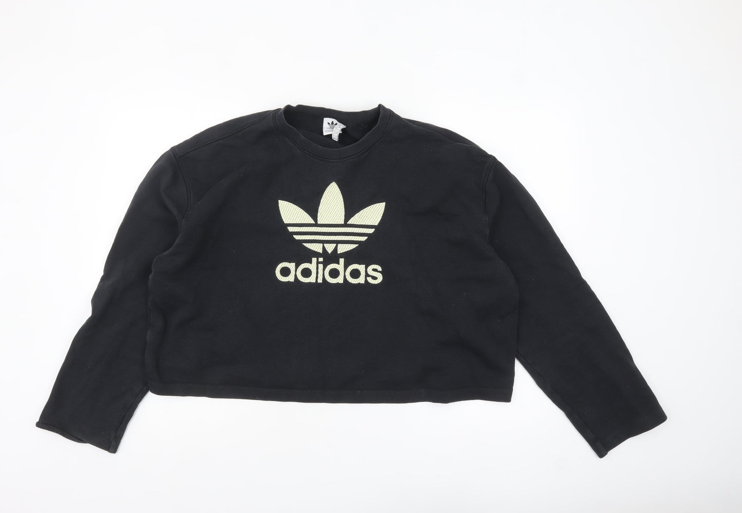 Adidas Womens Black Size 16 Crew Neck Logo Pullover Sweatshirt
