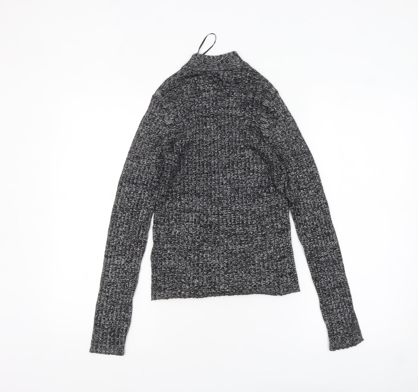 Monki Women's Grey Roll Neck Slim Knit Jumper Size S