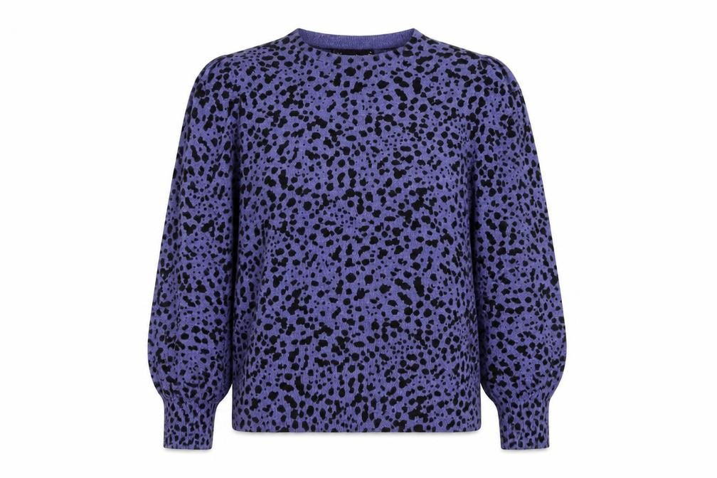 Marks & Spencer Women Purple Black Animal Print Jumper Size 14