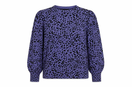 Marks & Spencer Women Purple Black Animal Print Jumper Size 14
