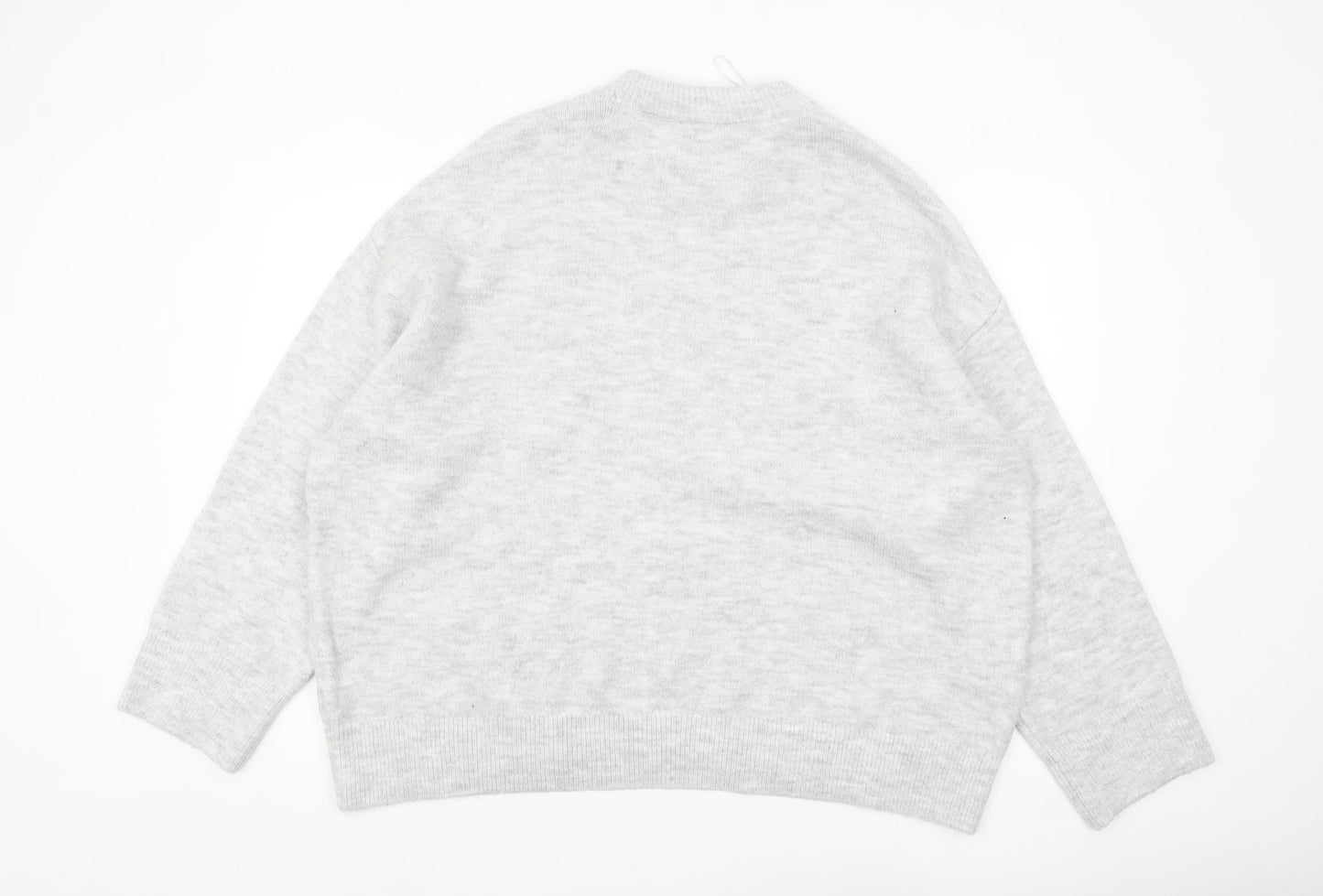 New Look Women Grey NYC Pullover Jumper Size L Crew Neck Soft Knit
