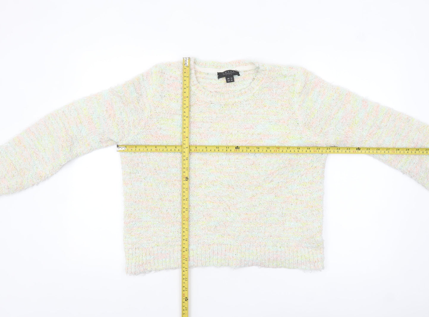 Amara Reya Women’s Multicoloured Knit Jumper Size 16 Long Sleeve