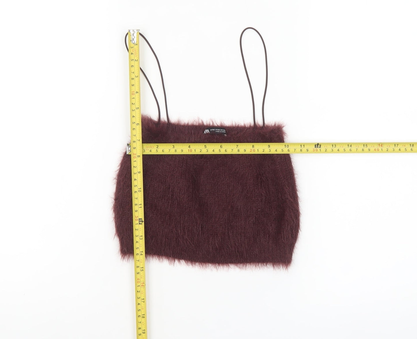 Zara Women Brown Fuzzy Knit Camisole Tank Top Size S