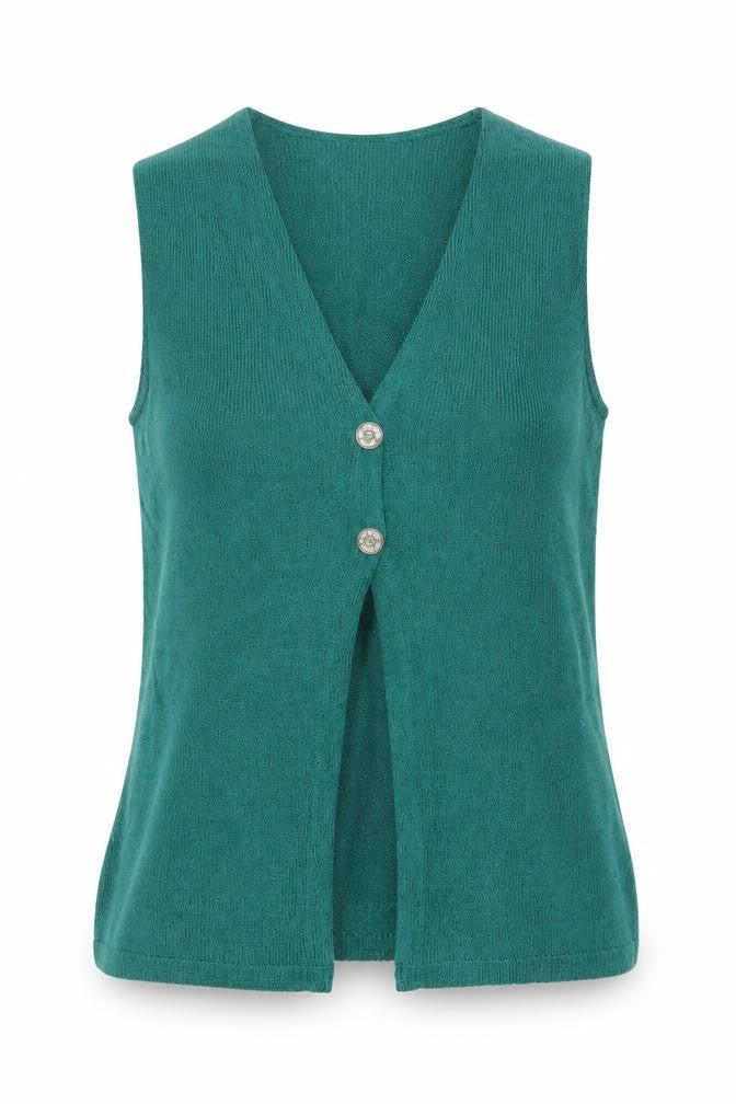 Future Lady Women's Green Sleeveless V-Neck Knit Vest XL