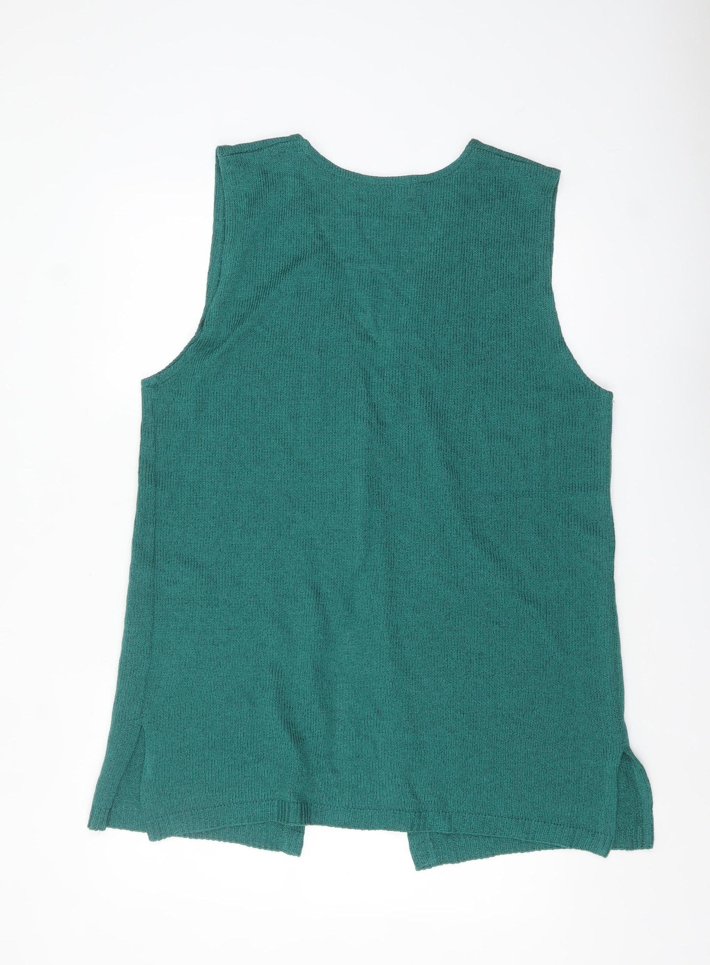 Future Lady Women's Green Sleeveless V-Neck Knit Vest XL