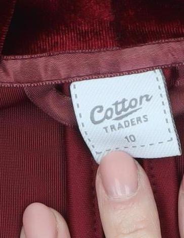 Cotton Traders Women's Red Velvet Blazer Jacket Size 10