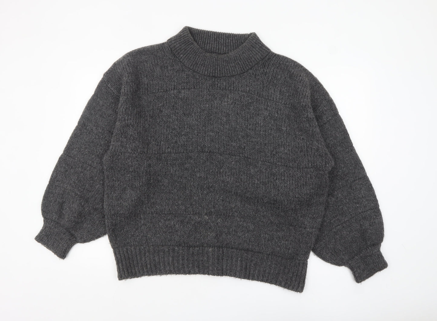 ASOS Women’s Grey Mock Neck Long Sleeve Pullover Jumper Size 12