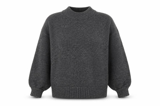 Front view of ASOS Women’s Grey Mock Neck Long Sleeve jumper, size UK 12