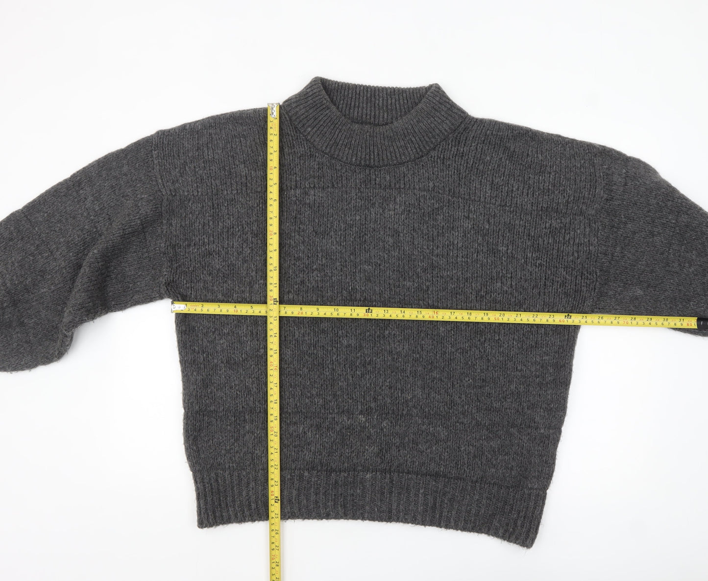 ASOS Women’s Grey Mock Neck Long Sleeve Pullover Jumper Size 12