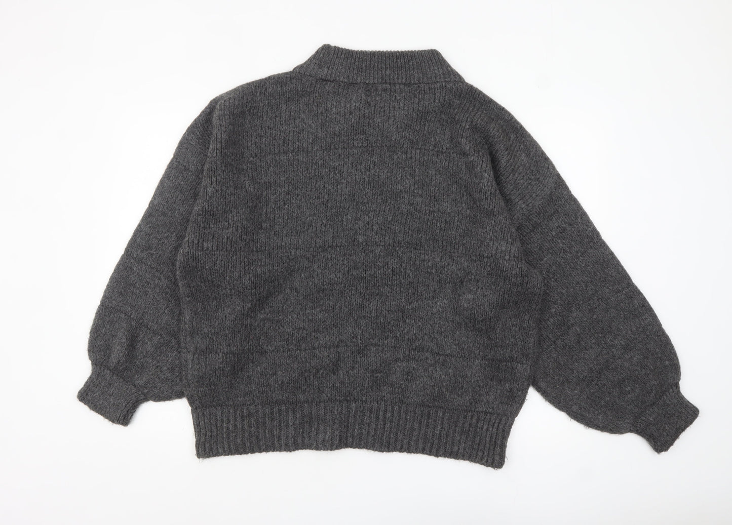 ASOS Women’s Grey Mock Neck Long Sleeve Pullover Jumper Size 12