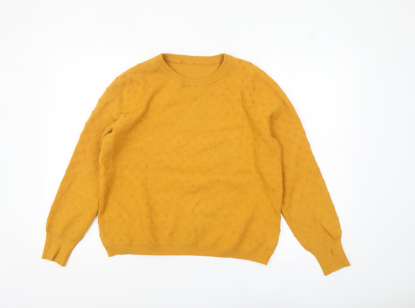 Oasis Women Yellow Knit Pullover Jumper Size XL Crew Neck