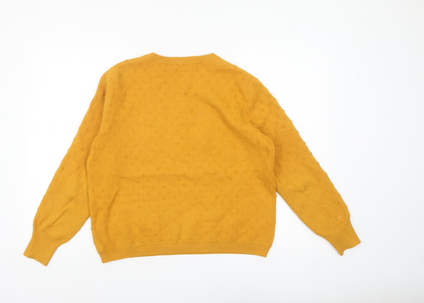 Oasis Women Yellow Knit Pullover Jumper Size XL Crew Neck