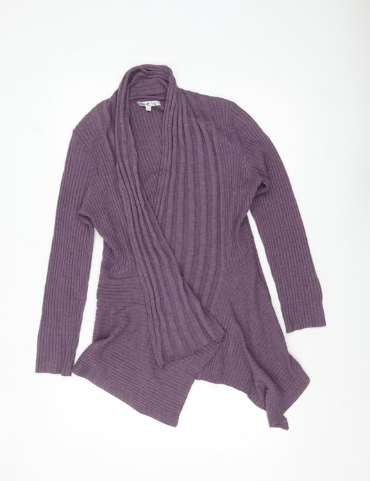 Elizabeth Scott Women's Purple Knit Cardigan S Relaxed Fit