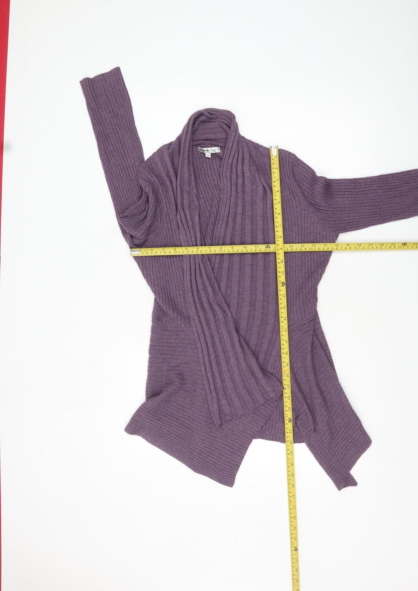 Elizabeth Scott Women's Purple Knit Cardigan S Relaxed Fit