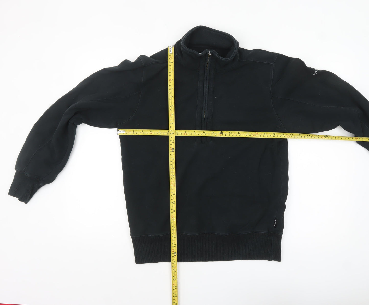 Musto Mens Black 1/4 Zip Fleece Sweatshirt Size S Regular Fit