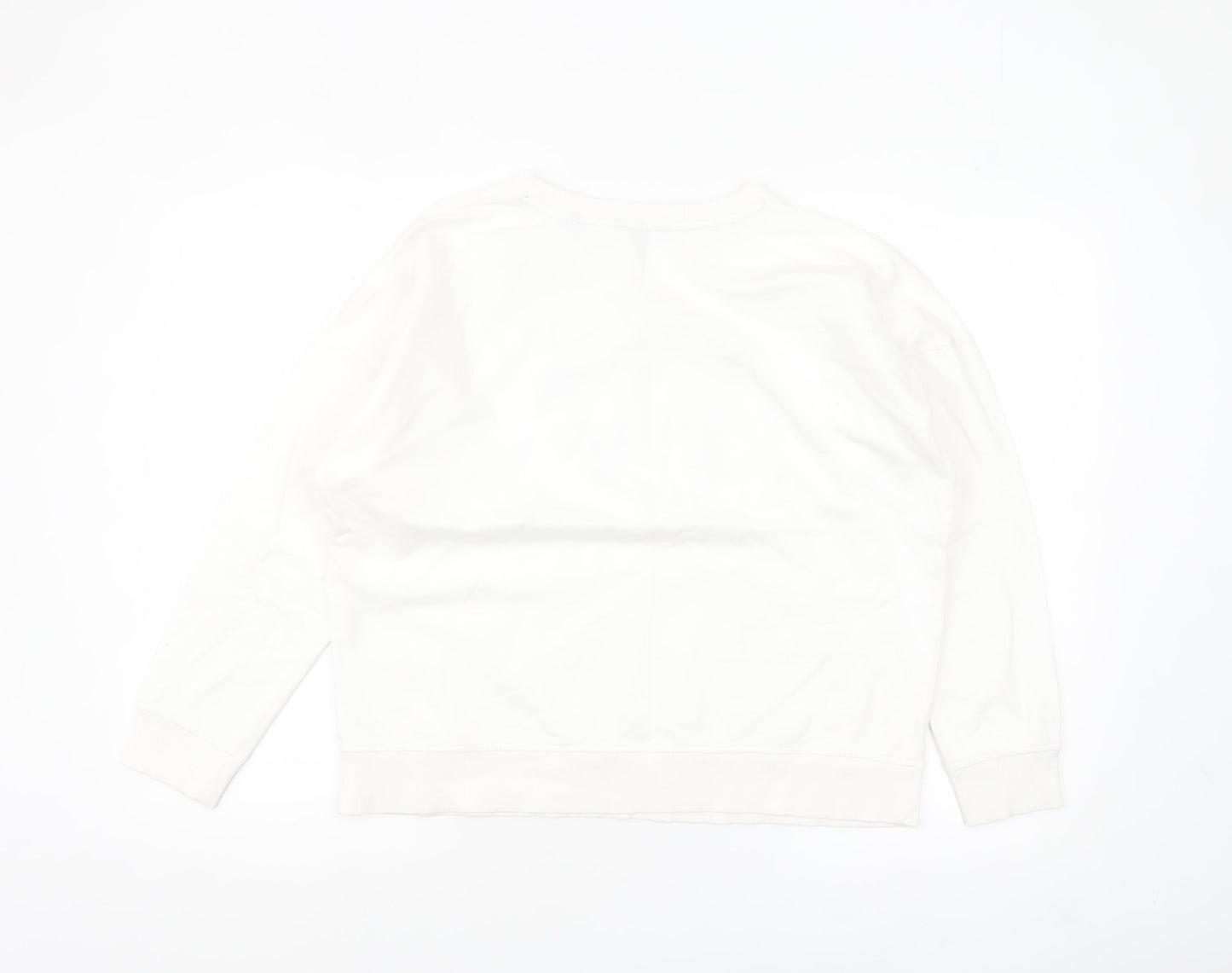 Next Women Ivory Sequin Penguin Sweatshirt Size 14 Relaxed Fit