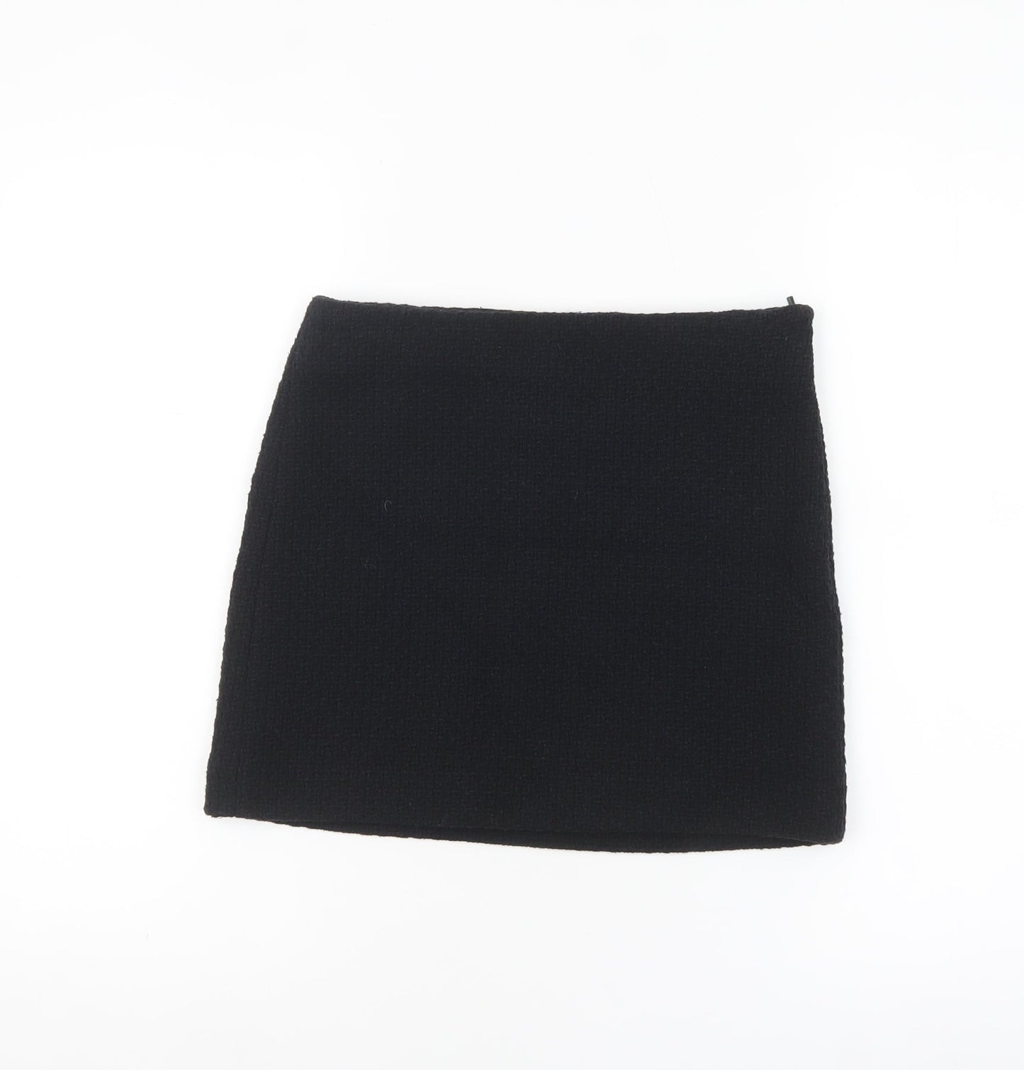Mango Women Black Tweed Short Pencil Skirt XS