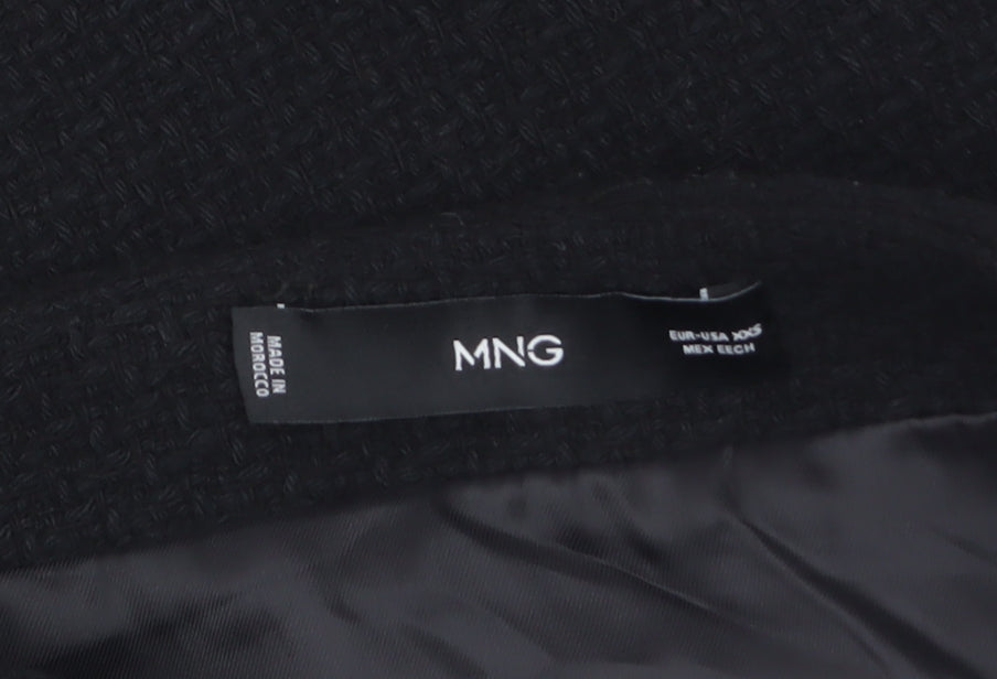 Mango Women Black Tweed Short Pencil Skirt XS