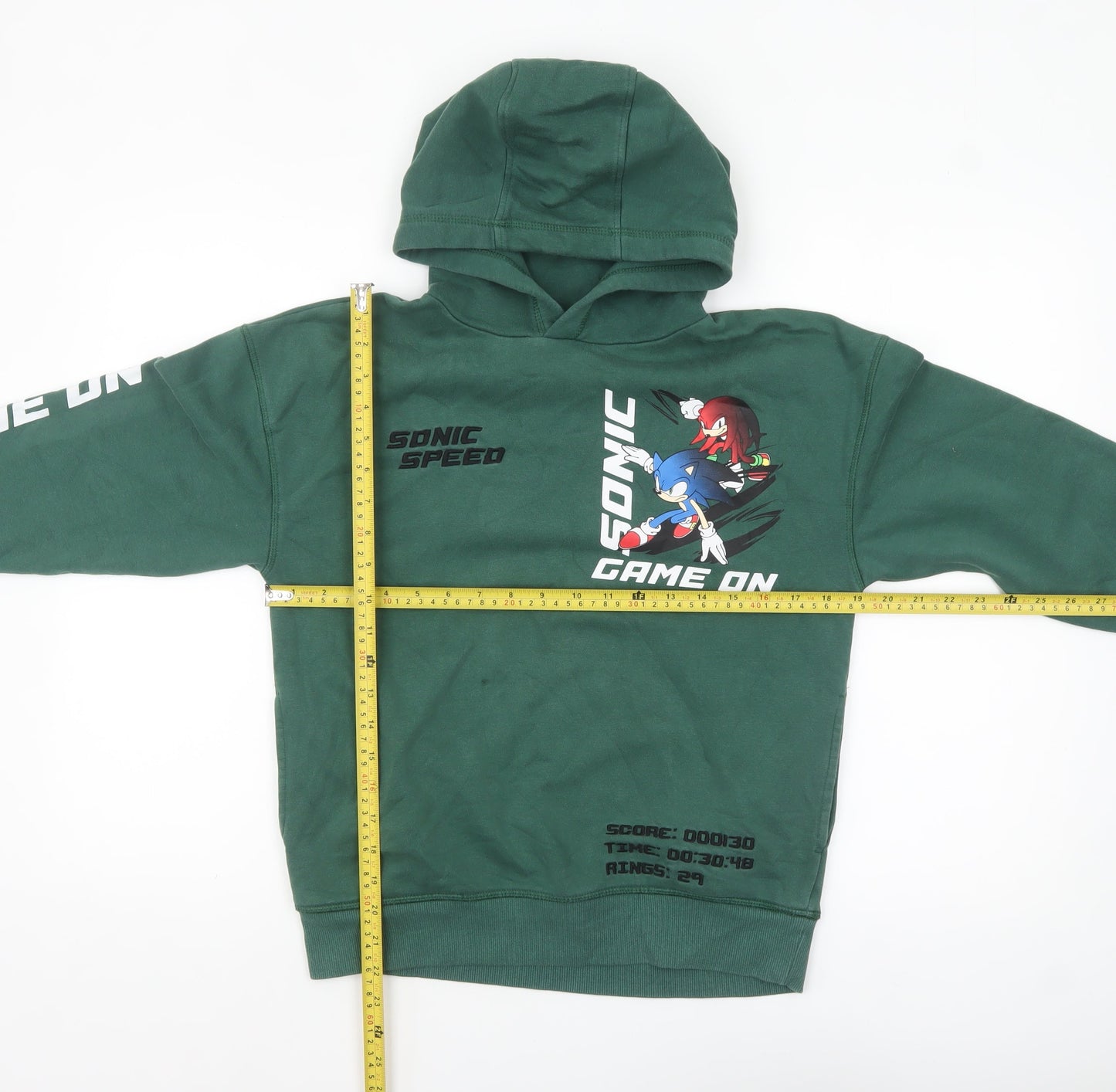 Next Boys Green Sonic the Hedgehog Pullover Hoodie 11 Years Cotton Blend