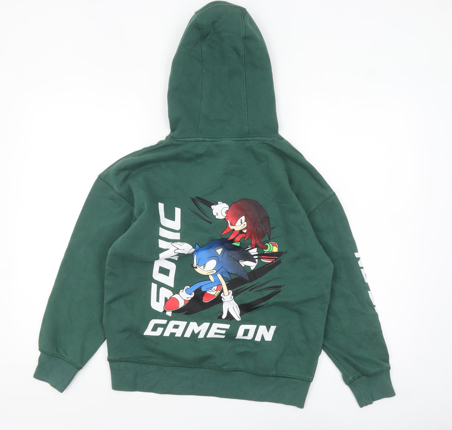 Next Boys Green Sonic the Hedgehog Pullover Hoodie 11 Years Cotton Blend
