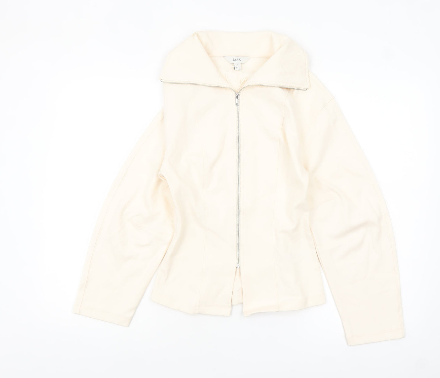 Marks and Spencer Women's Ivory Size 6 Twill Zip Jacket
