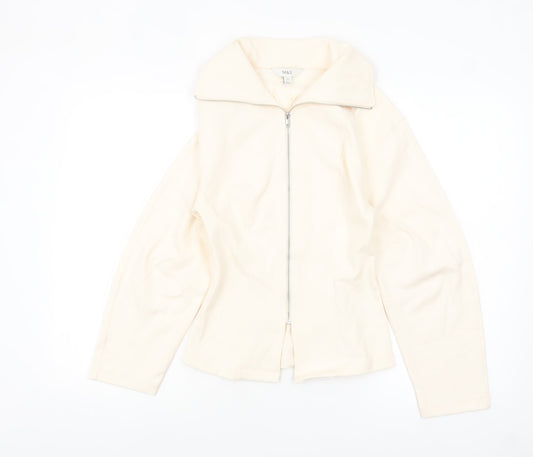 Marks and Spencer Women's Ivory Size 6 Twill Zip Jacket