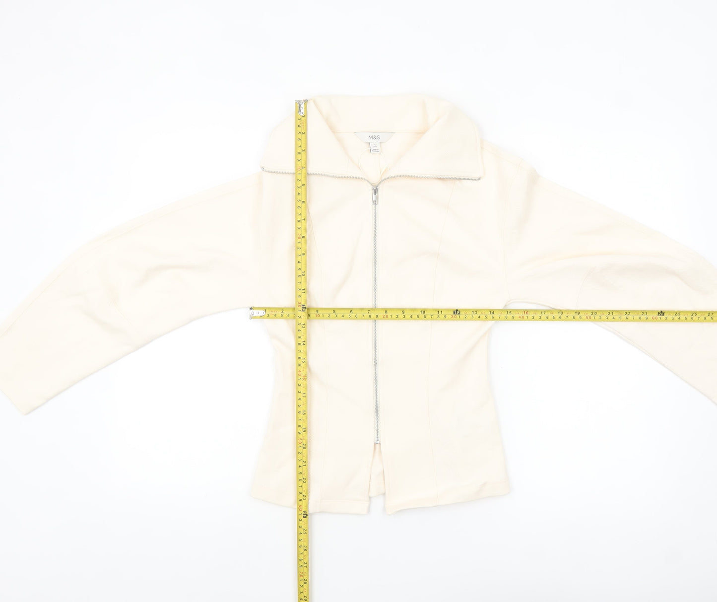 Marks and Spencer Women's Ivory Size 6 Twill Zip Jacket