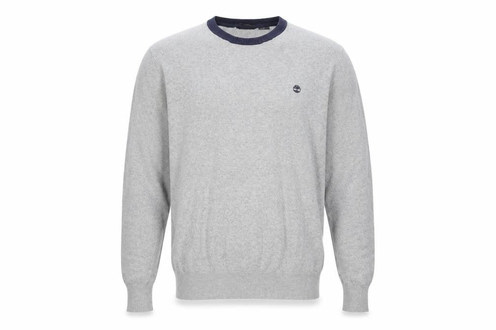 Timberland Men’s Grey Crew Neck Knit Jumper M Classic Soft Wool Blend