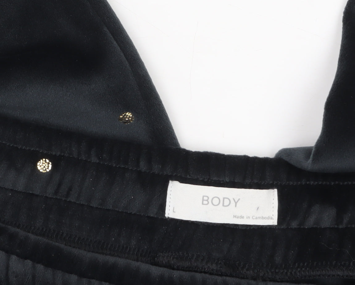 Marks and Spencer Women’s Black Studded Velvet Jogger Trousers L