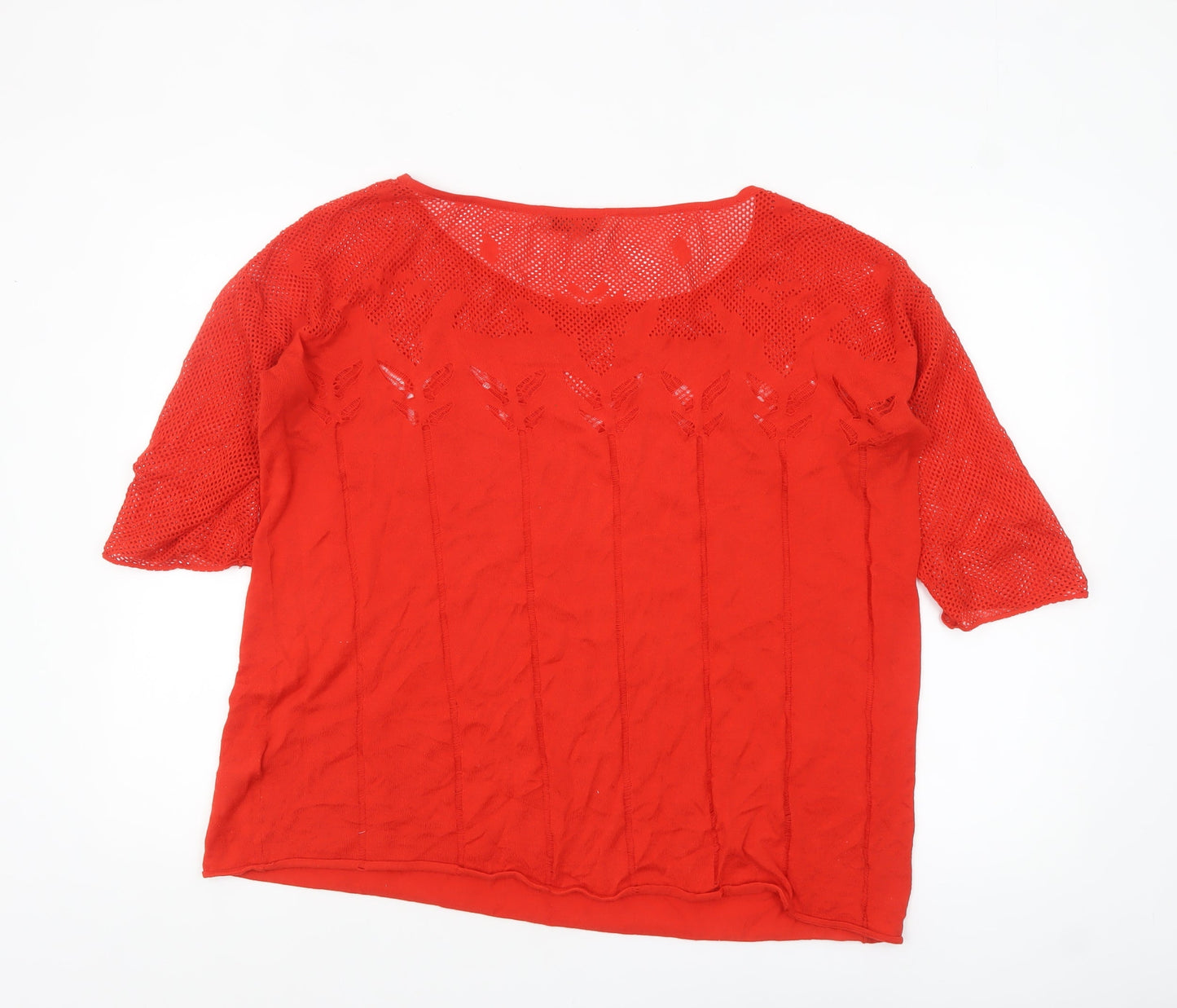 Great Plains Women Red Knit Cotton Pullover Jumper M