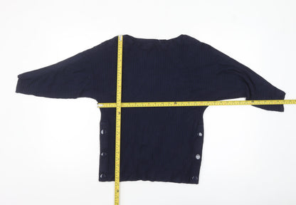 Marks & Spencer Women Navy Small Button Detail Pullover Jumper