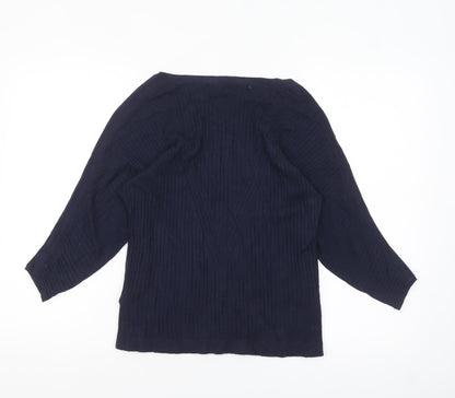 Marks & Spencer Women Navy Small Button Detail Pullover Jumper
