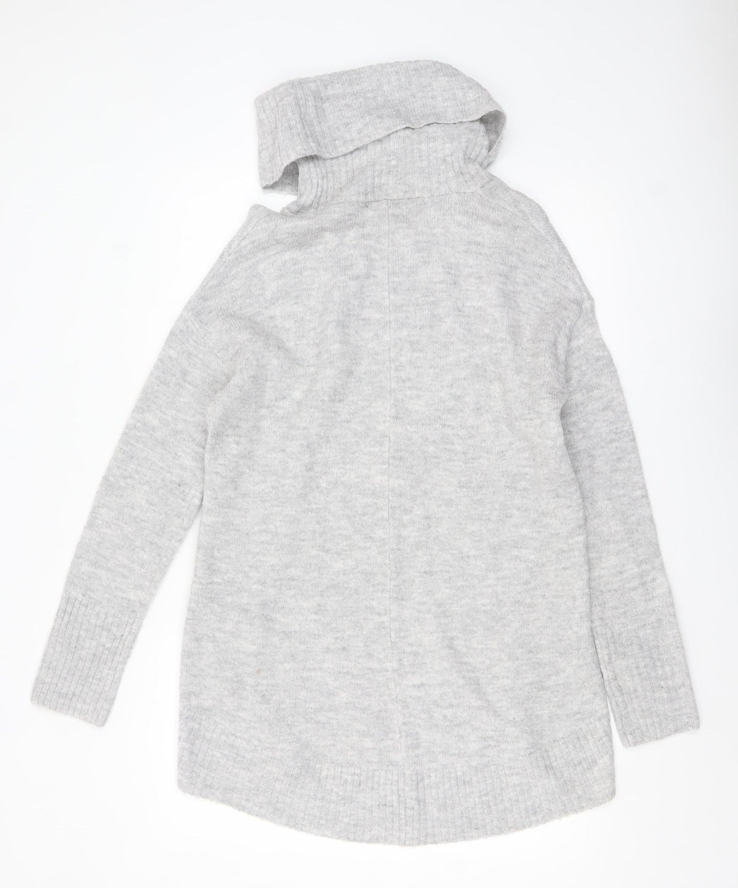 F&F Womens Grey Cowl Neck Chunky Knit Pullover Jumper Size 14