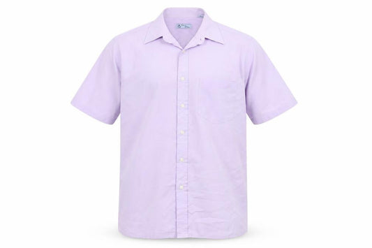 Classic Shirtings Men's Purple Short Sleeve Regular Fit Dress Shirt L