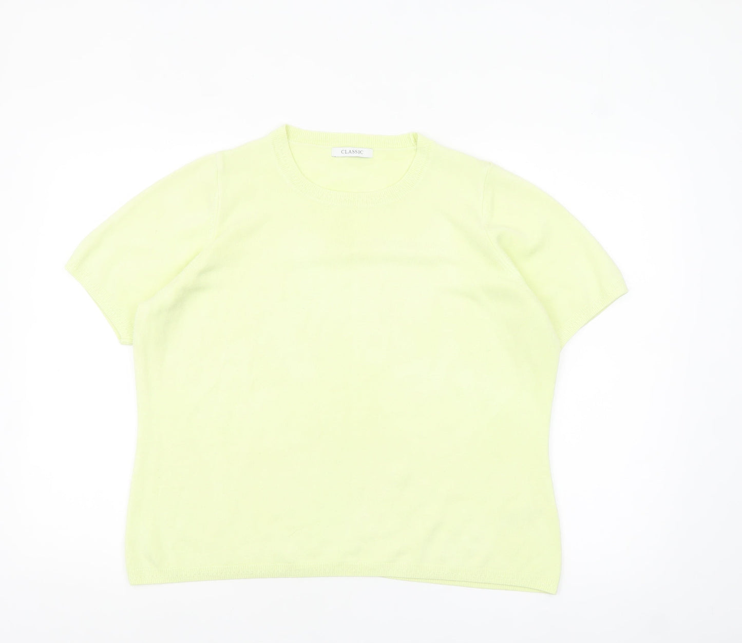 Marks and Spencer Women’s Pale Lime Knit Short Sleeve Jumper Size 18
