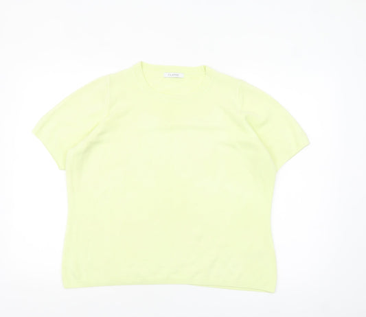 Marks and Spencer Women’s Pale Lime Knit Short Sleeve Jumper Size 18