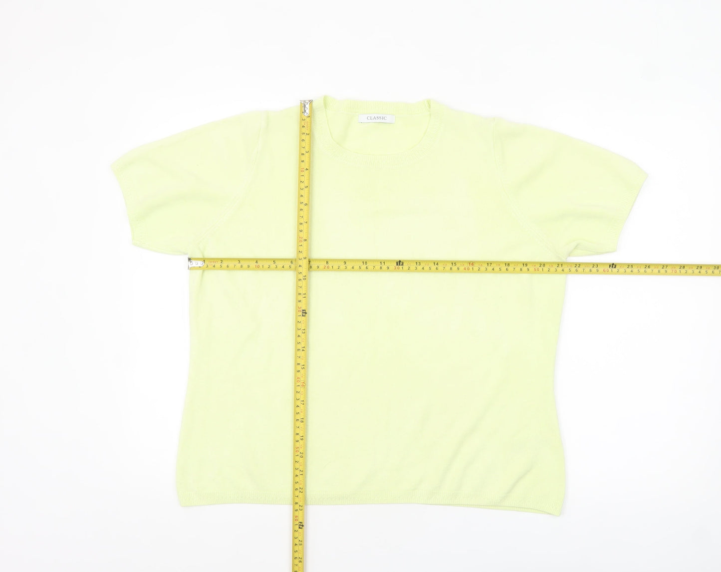 Marks and Spencer Women’s Pale Lime Knit Short Sleeve Jumper Size 18