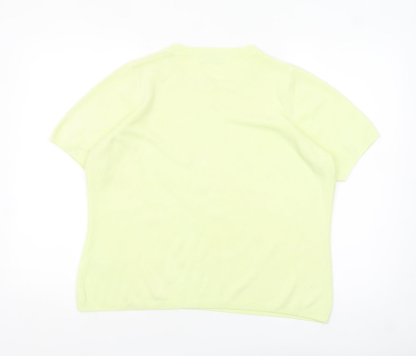 Marks and Spencer Women’s Pale Lime Knit Short Sleeve Jumper Size 18