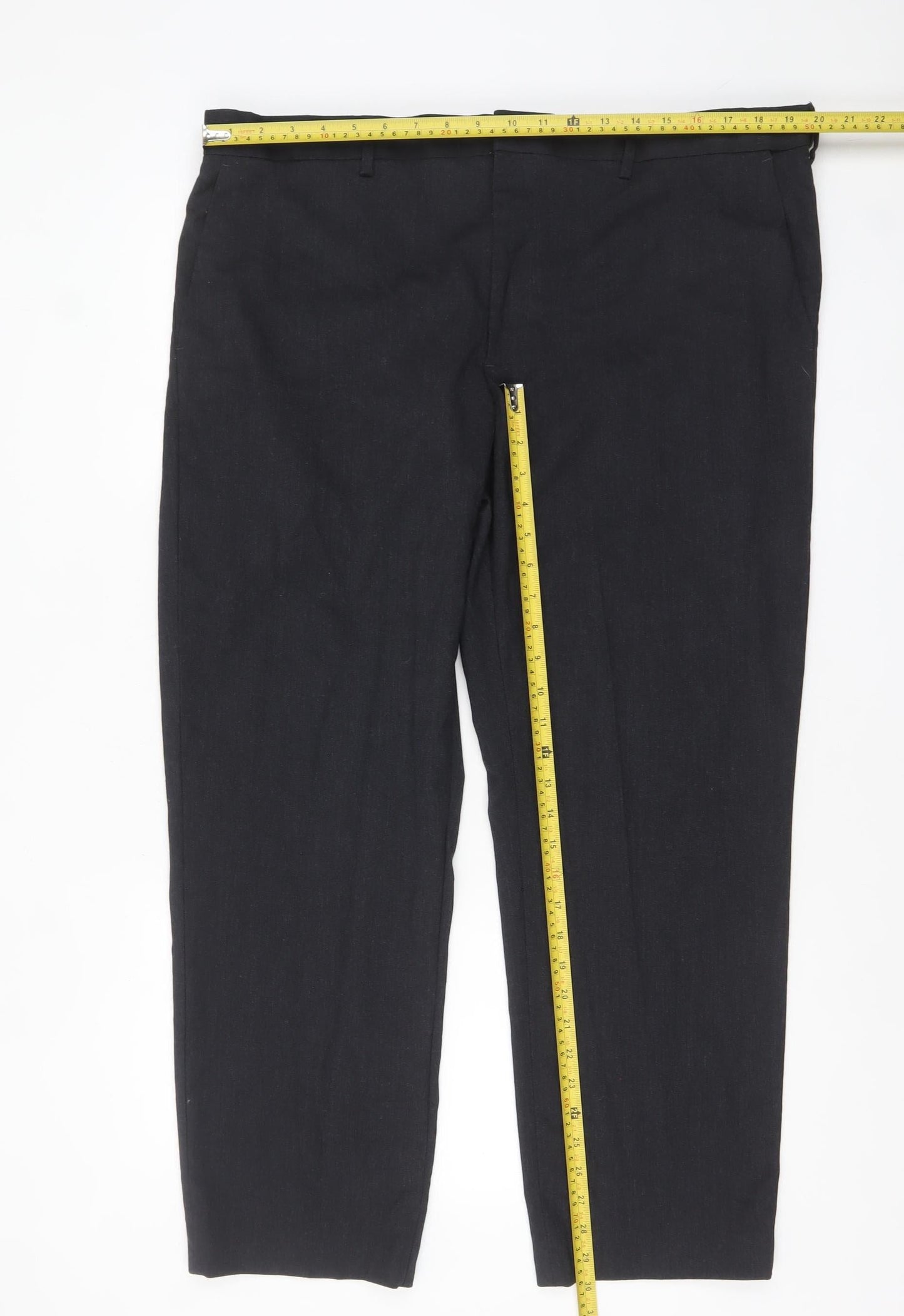 Marks and Spencer Men's Grey Regular Fit Trousers 40W 29L