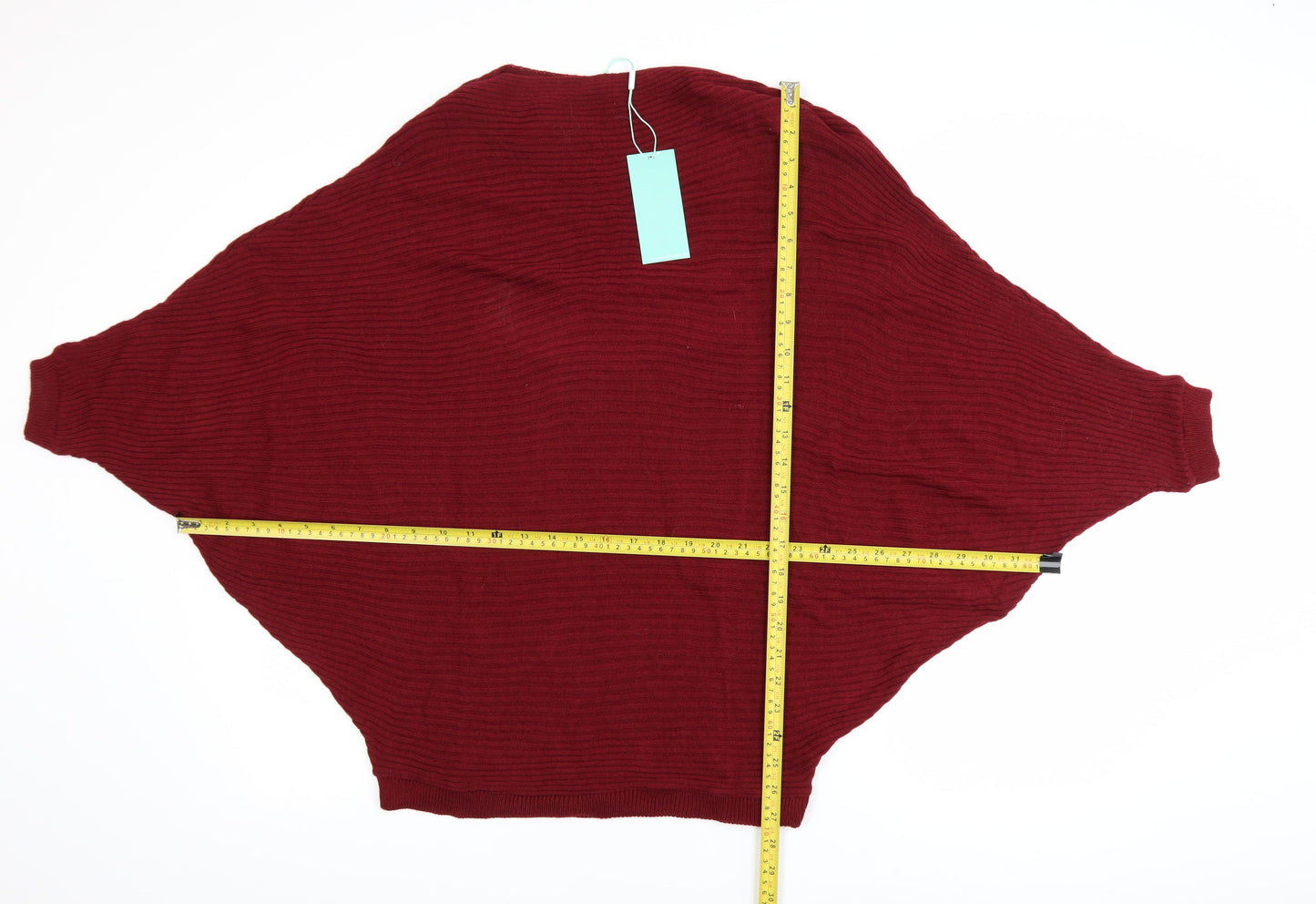 Aftershock London Women Burgundy Batwing Acrylic Jumper One Size