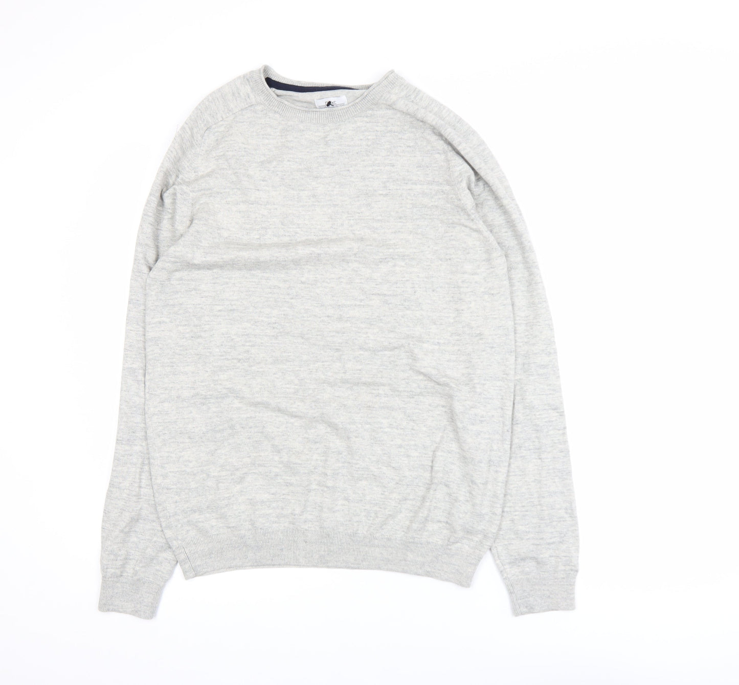 Next Men's Grey Cotton Blend Crew Neck Pullover Sweatshirt Medium