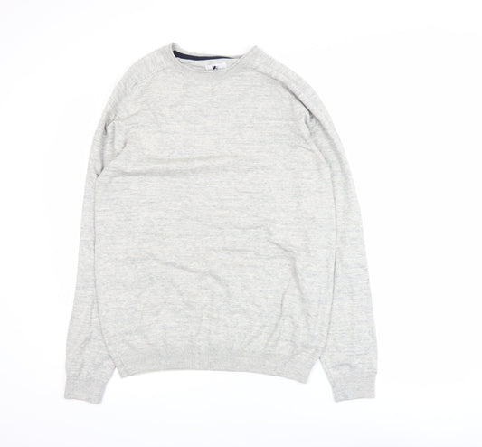 Next Men's Grey Cotton Blend Crew Neck Pullover Sweatshirt Medium