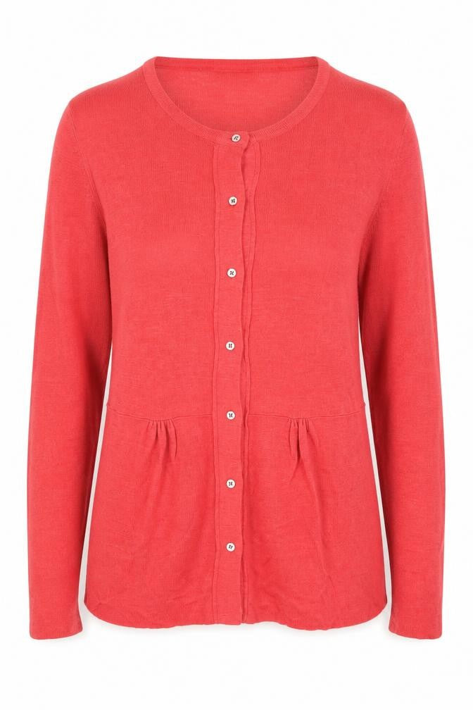 Massimo Dutti Women Red Silk Long Sleeve Cardigan Size 6