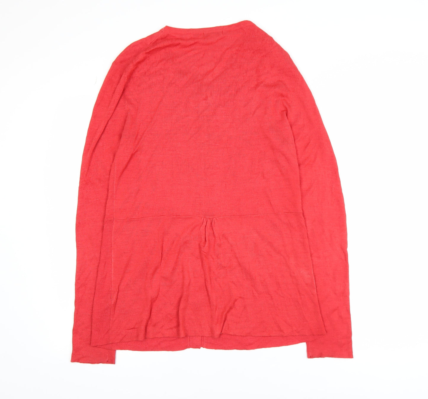 Massimo Dutti Women Red Silk Long Sleeve Cardigan Size 6