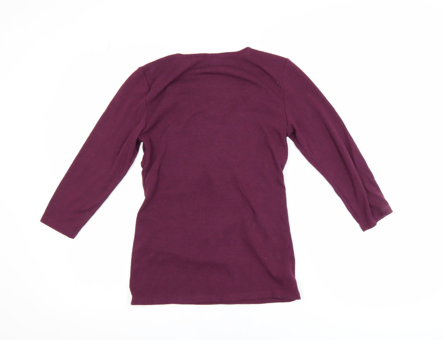 Ann Taylor Women’s Purple Wrap Blouse XS 3/4 Sleeve V-Neck Top